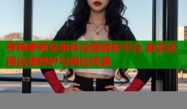 罗翔萝莉岛事件深度解析平台 真实还原法律辩护与舆论风暴