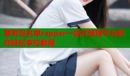 萝莉岛名单rapper一站式管理平台助你轻松掌控数据
